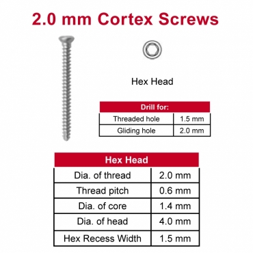 2.0 mm Cortex Screws